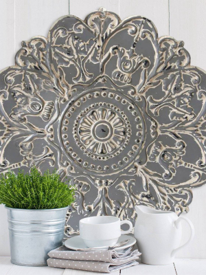 28" Medallion Wall Decor Gray - Stratton Home Décor