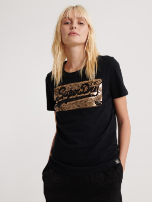 Vintage Logo Star Sequin T-shirt