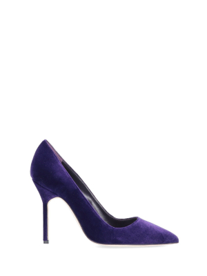 Manolo Blahnik Bb Velvet Pointed-toe Pumps