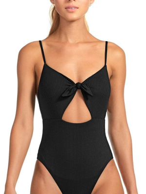 Vitamin A Ecorib Alma One Piece Swimsuit In Black