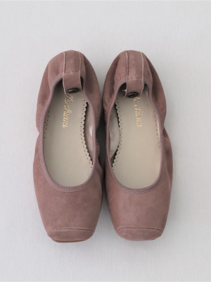 Belle Chiara Ballerina Square Tip Suede - Nude