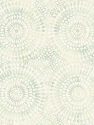 Glisten Circles Wallpaper In Soft Pearlescent Blue By Seabrook Wallcoverings