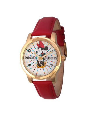 Women's Disney Minnie Mouse Gold Alloy Watch - Red