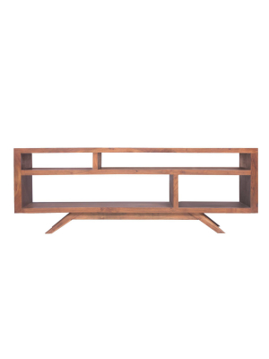 Wooden Tv Unit With Splayed Legs Brown - The Urban Port