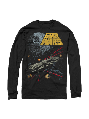 Men's Star Wars Millennium Falcon Battle Long Sleeve Shirt