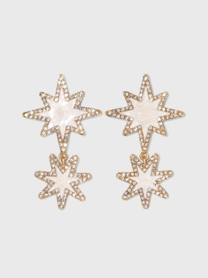 Sugarfix By Baublebar Crystal-trimmed Star Drop Earrings - White