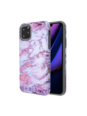 Mybat Fuse Marble Hard Hybrid Plastic Tpu Case For Apple Iphone - Purple/gray