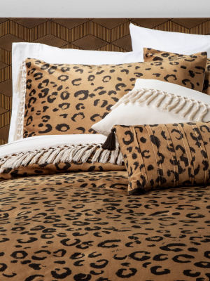 Cassina Leopard Velvet Comforter Set Brown - Opalhouse™