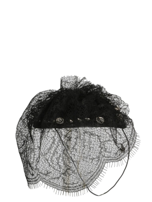 Maison Michel Lace Embellished Hat