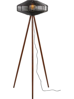 Kinston Floor Lamp Black/walnut