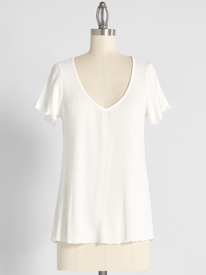 What A Frill V-neck Tee