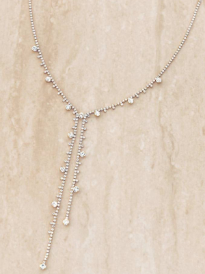 Delicate Crystal 18k Gold Plated Lariat