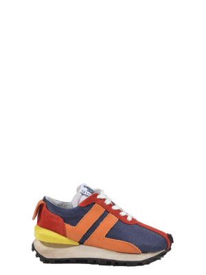 Lanvin Enfant Colour Block Lace-up Sneakers