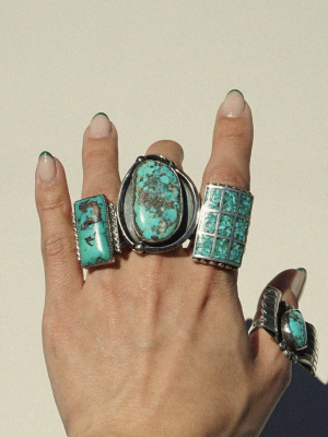 Silver X Turquoise Ring