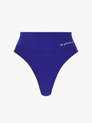 Semi Sheer Seamfree Thong Spectrum Blue