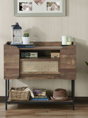 Niles Console Table Natural Oak - Iohomes