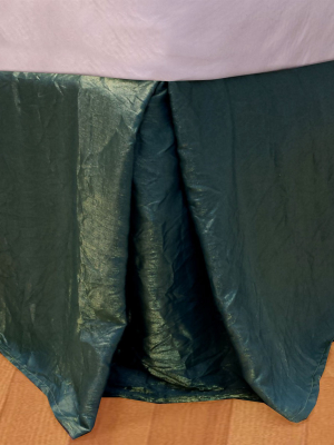 Iridescent Green Twin Bed Dust Ruffle Solid Color Bedskirt Bedding Accessory - Store51 Llc.