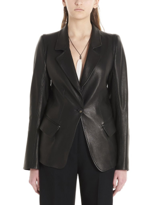 Ann Demeulemeester Single-breasted Leather Blazer