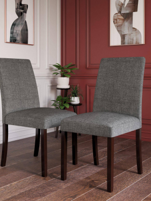 Set Of 2 Kayla Linen Upholstered Parsons Chairs - Room & Joy