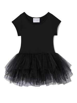 Iloveplum Bestie Short Sleeve Tutu Dress - Black