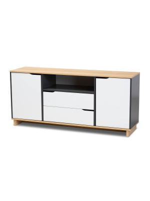 Reed 2 Door Wood Dining Room Sideboard Oak/gray - Baxton Studio