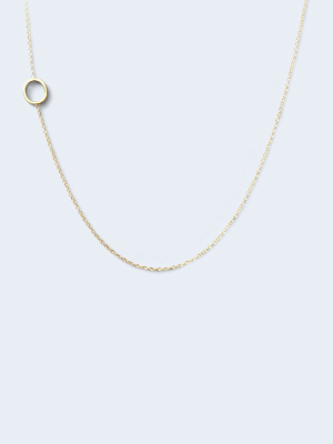 "o" Alphabet Letter Necklace In Yellow Gold