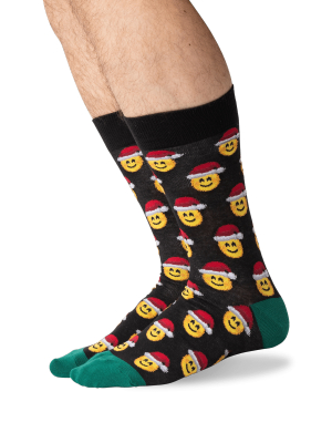 Men's Santa Smile Emoji Socks