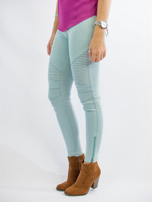 Moto Jegging - Slate Blue