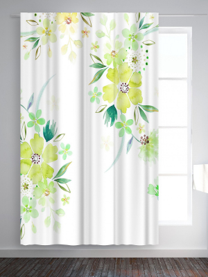 Americanflat Floral Watercolor 2 By Victoria Nelson Blackout Rod Pocket Single Curtain Panel 50x84