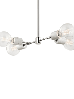 Asime 4 Light Pendant - Polished Nickel