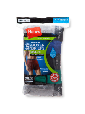 Hanes Men's 5pk Dri Boxer Briefs - Colors May Vary Xxl