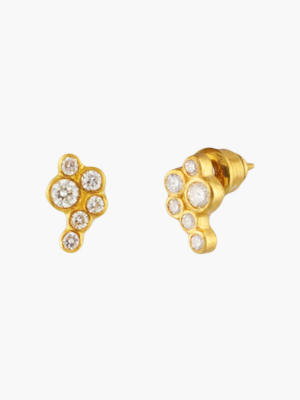 Pointelle Diamond Crawler Stud Earrings