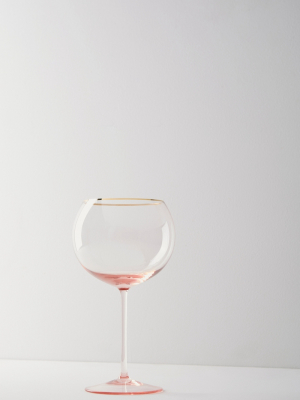 Gilded Rim Red Wine Glass