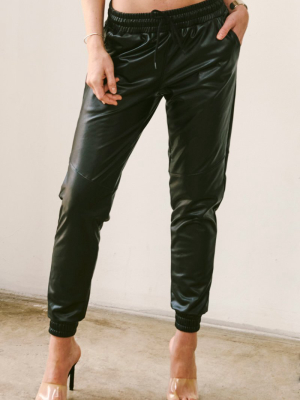 Shay Vegan Leather Jogger