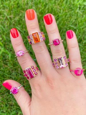 One-of-a-kind Pink Tourmaline Swing Ring