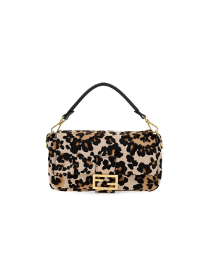 Fendi Baguette Leopard Print Shoulder Bag