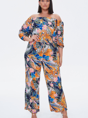 Plus Size Off-the-shoulder Jumpsuit