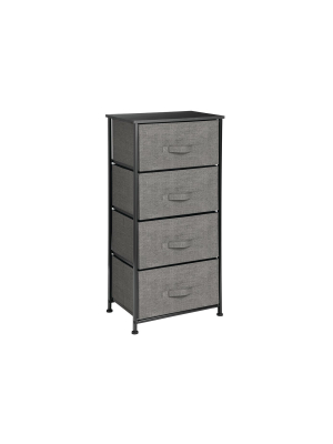 Mdesign Vertical Dresser Storage Tower With 4 Drawers - Charcoal Gray/black