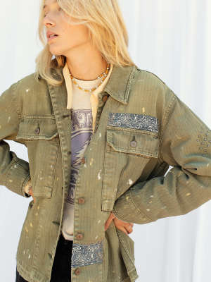 Selene Studded Military Jacket