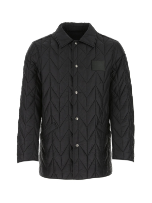 Salvatore Ferragamo Quilted Logo Patch Jacket