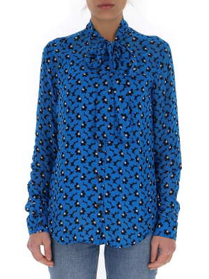 Michael Michael Kors Floral Pussy-bow Blouse