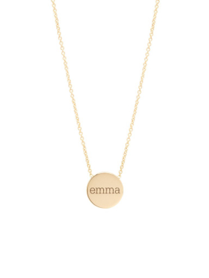 14k Personalized Small Disc Necklace