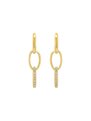 Edith Link Studs - Diamond