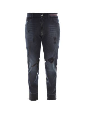 Dolce & Gabbana Distressed Straight Leg Jeans