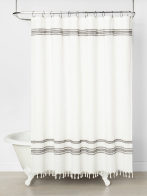 Embroidered Shower Curtain Railroad Gray - Hearth & Hand™ With Magnolia