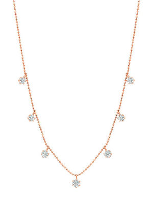 Medium Floating Diamond Necklace - Rose Gold