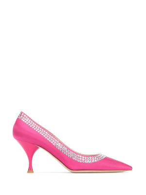 Miu Miu Rhinestone Embellished Pumps