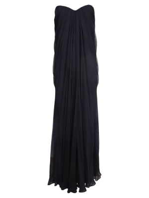 Alexander Mcqueen Strapless Draped Maxi Dress