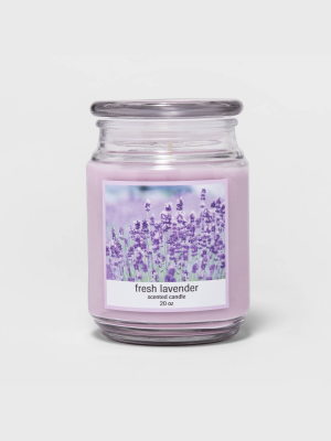 20oz Lidded Glass Jar Fresh Lavender Candle