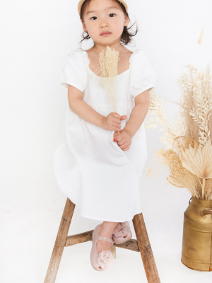 Evelina Dress ~ White Linen